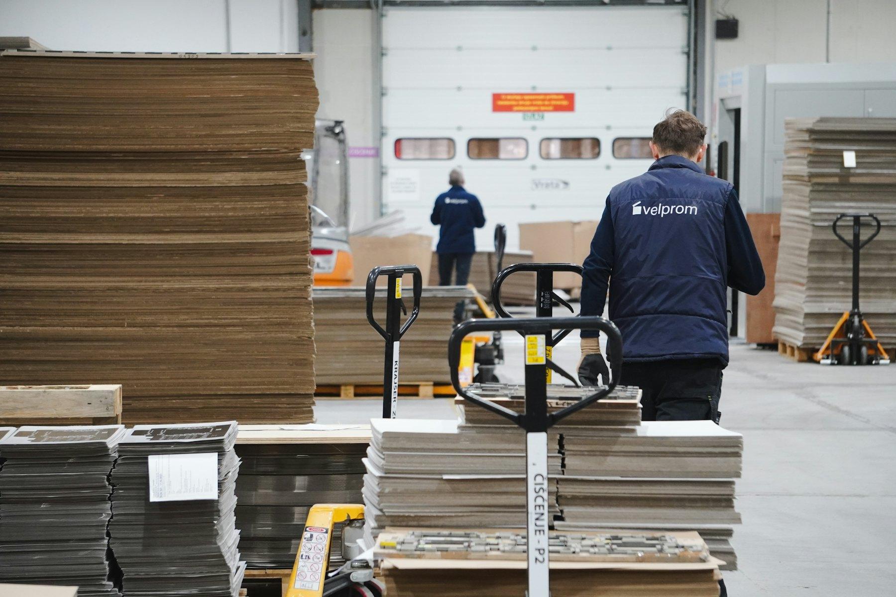 Goods being moved inside a warehouse